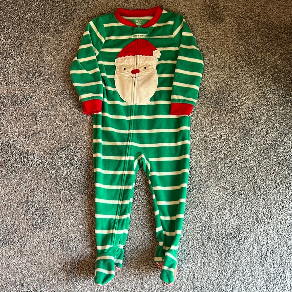 Simple Joys by Carter's Santa Fleece Sleeper with Footies 2T